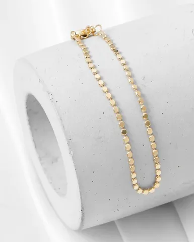 PULSEIRA DOURADA BOLINHAS ACHATADAS