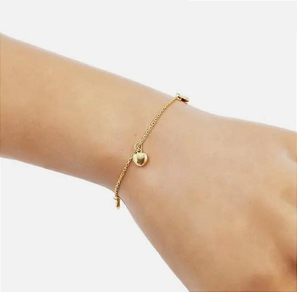 PULSEIRA DOURADA COM CORAÇÃO