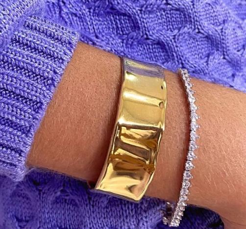 PULSEIRA DOURADA RIVIERA CRISTAL