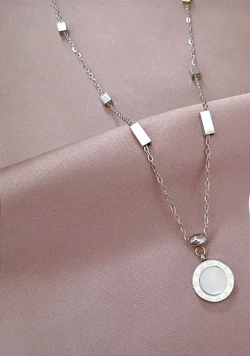 PULSEIRA PRATEADA AÇO INOX ALGARISMOS ROMANOS