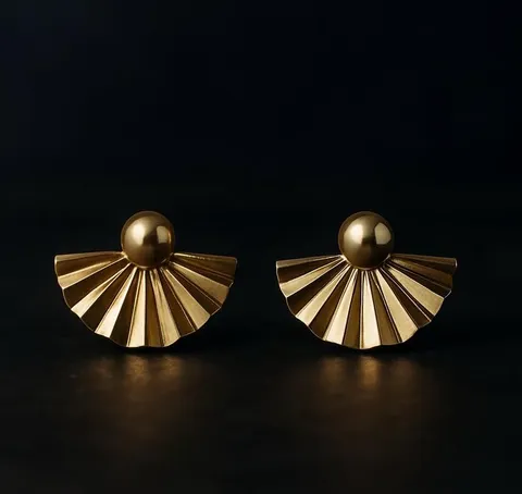 BRINCO DOURADO LEQUE