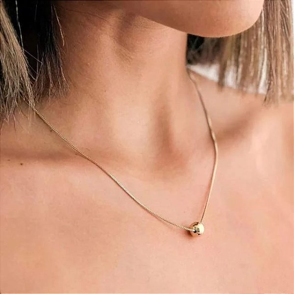 COLAR DOURADO VENEZIANA BOLINHA