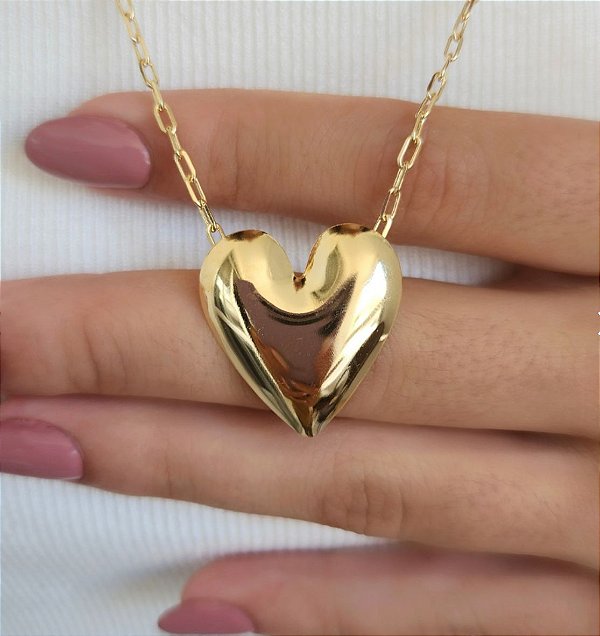 COLAR DOURADO CARTIER COM CORAÇÃO