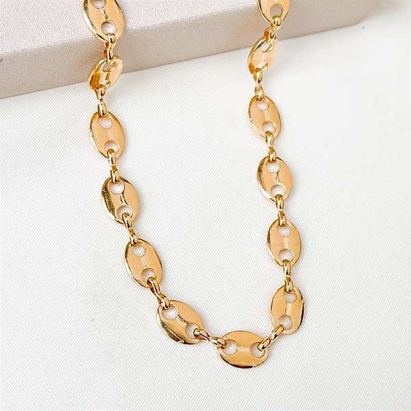 COLAR CHOKER DOURADO PIASTRINE