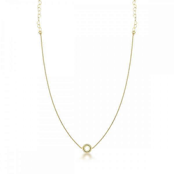 COLAR CHOKER DOURADO COM DETALHE CÍRCULO