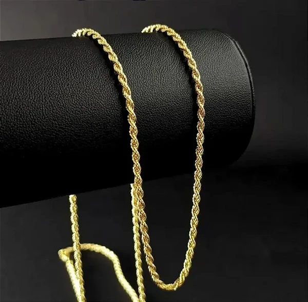 COLAR DOURADO AÇO INOX CORDÃO BAIANO