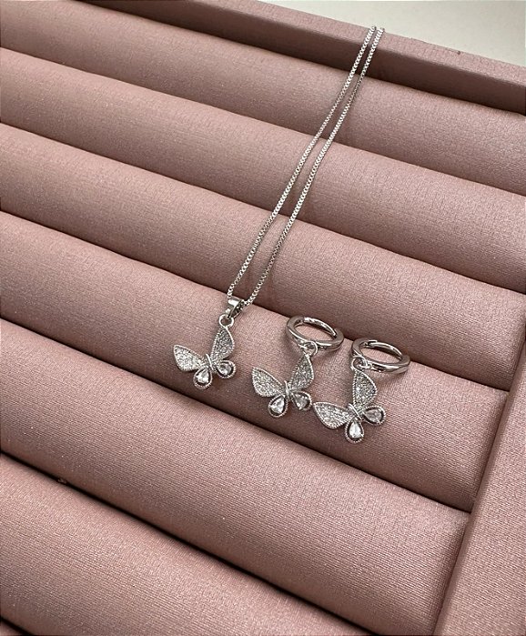 CONJUNTO BORBOLETA BANHO RODIO