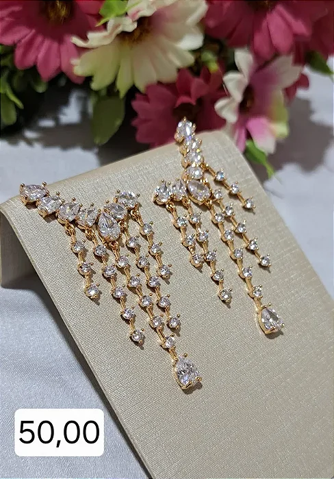 BRINCO DOURADO ZIRÔNIAS