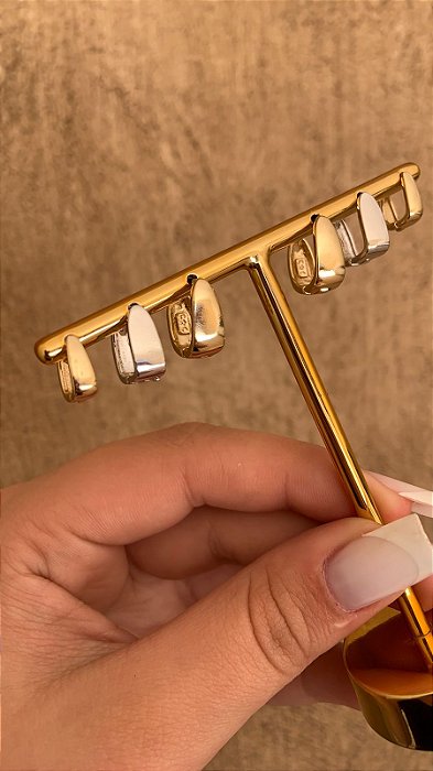TRIO ARGOLAS TRIANGULAR OURO BANHO mix