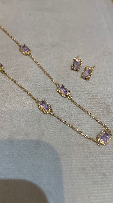 CONJUNTO DOURADO CRAVEJADO