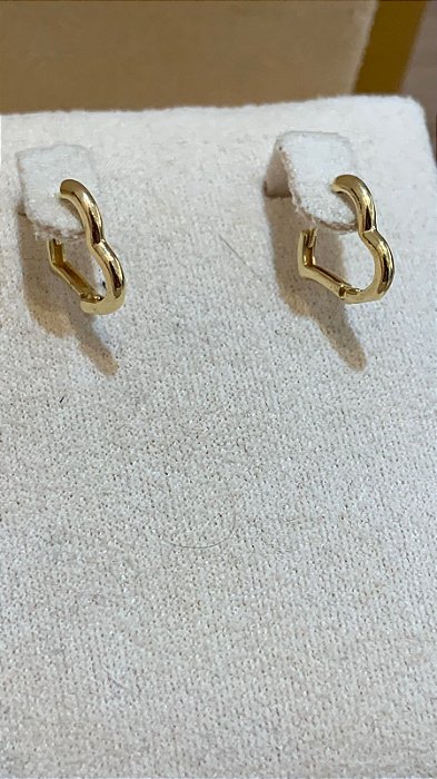 ARGOLA CORAÇÃO CLIC DOURADA