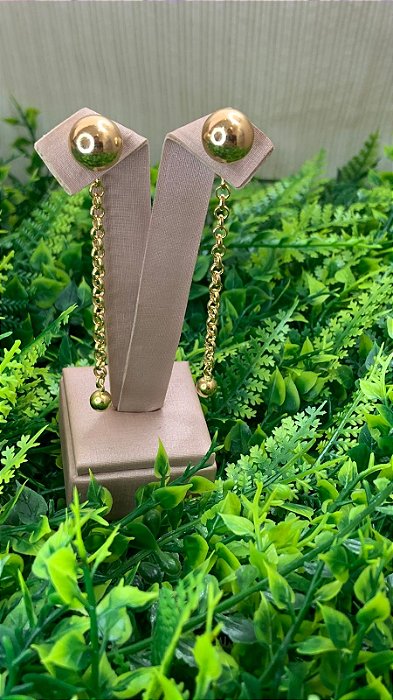 BRINCO DOURADO BOLINHA