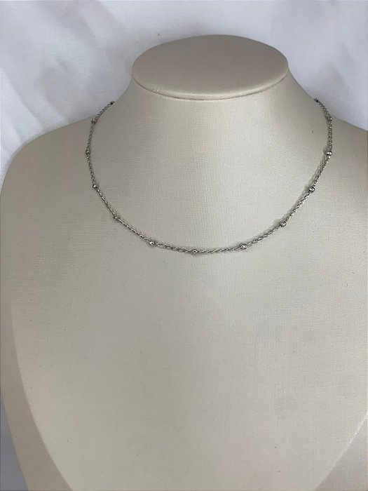 CHOKER PRATA BOLINHAS