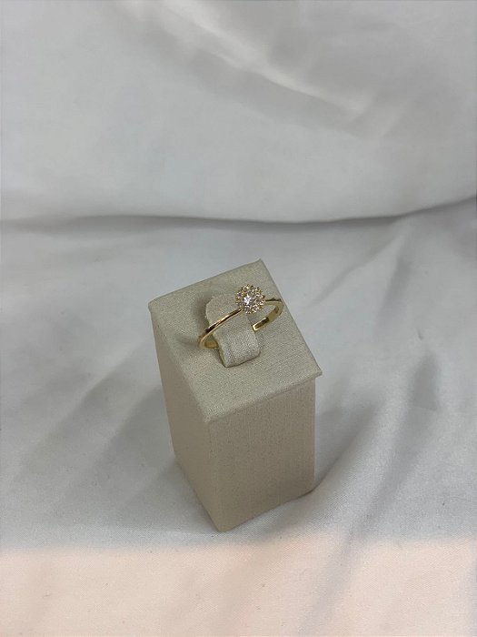 ANEL SOLITARIO DOURADO