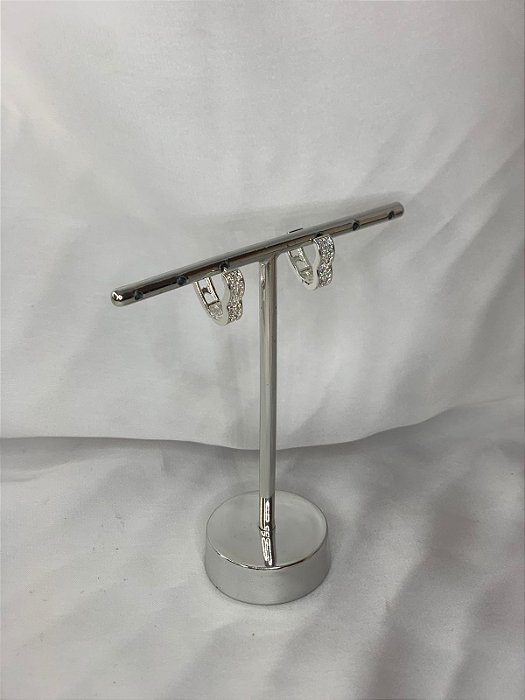 ARGOLA CORAÇÃO CRAVEJADA M PRATA