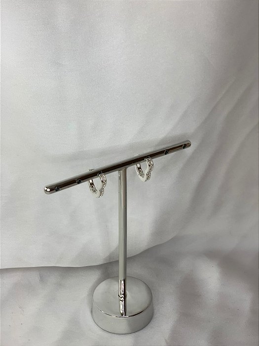 ARGOLINHA CORAÇÃO CRAVEJADO P PRATA