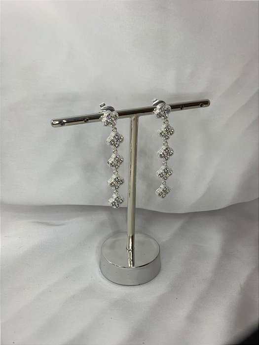 BRINCO VAN CLEEF PRATA CRAVEJADO