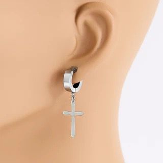 BRINCO CRUZ AÇO MASCULINO