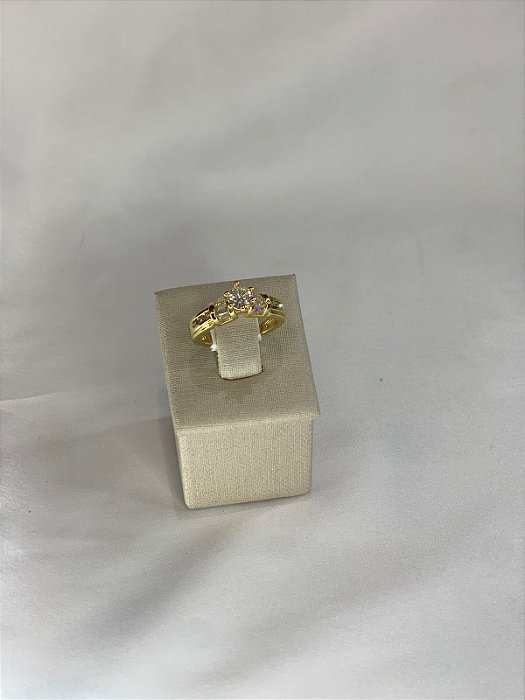 ANEL SOLITARIO DOURADO