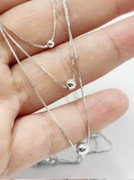 COLAR BOLINHAS PRATA