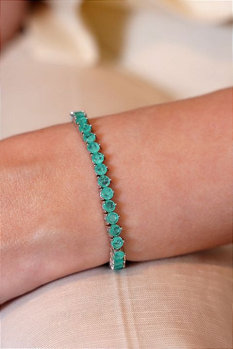 PULSEIRA VERDE AGUA PRATA