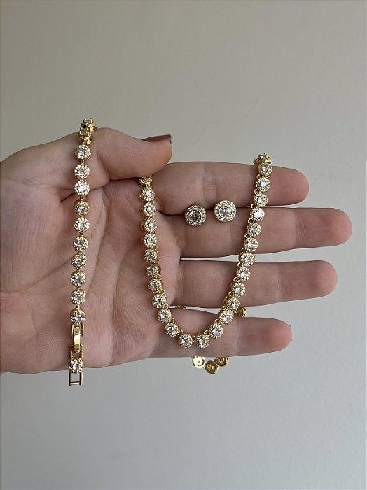 PULSEIRA INSPIRAÇÃO SWAROVSKI ANGELIC OURO - P