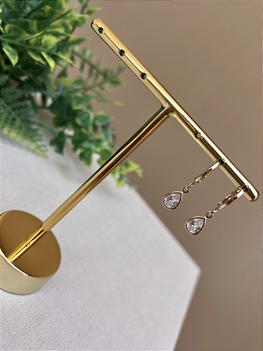 Brinco argolinha gota ouro