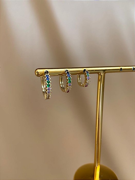 TRIO DE ARGOLINHAS CLIC COLORS OURO