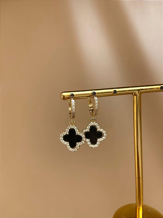 BRINCO ARGOLINHA CLIC VAN CLEEF PRETA