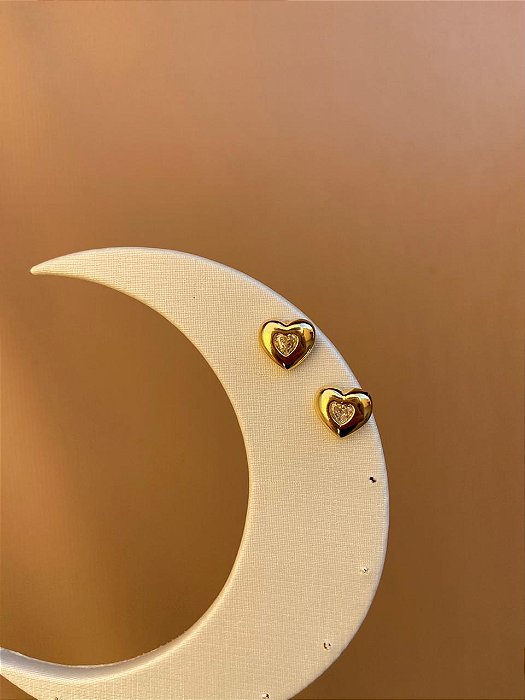 BRINCO CORAÇÃO LISO COM ZIRCONIA