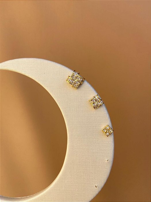 TRIO DE BRINCOS ZIRCONIA