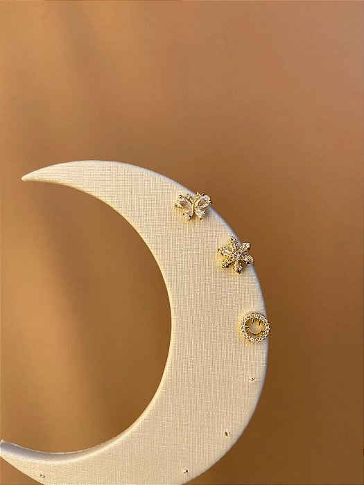 TRIO DE BRINCOS INFANTIL SMILE