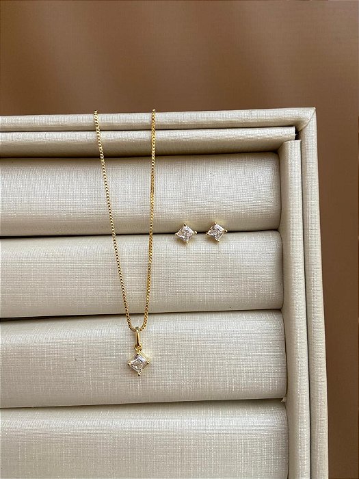 CONJUNTO PONTO DE LUZ QUADRADO CRISTAL