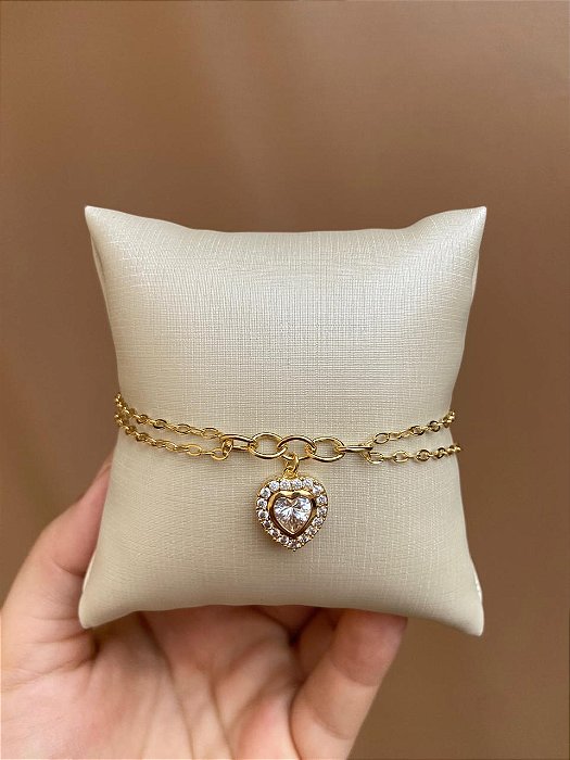PULSEIRA CORAÇÃO CRAVEJADO COM ZIRCONIA