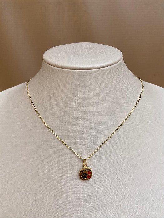 COLAR MY PET PATINHA E CORAÇÃO 40CM