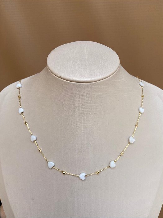 COLAR BRANCO DE BOLINHA CESTAVADA 35CM