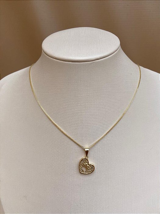 COLAR CORAÇÃO LOVE DE PATINHA 45CM