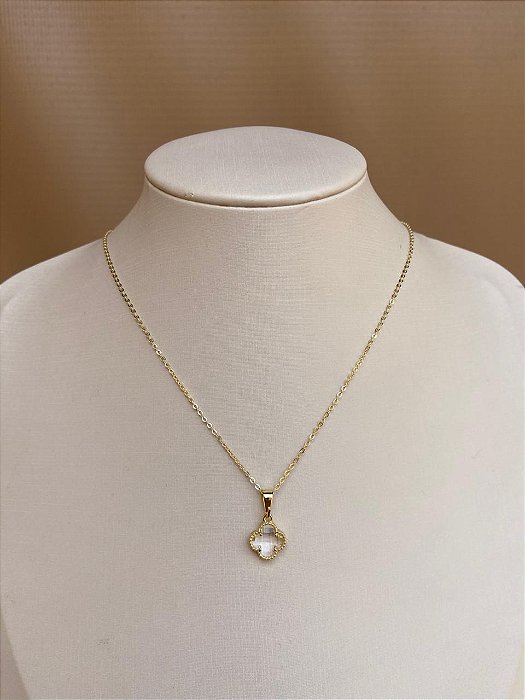 COLAR TREVO VAN CLEEF CRISTAL