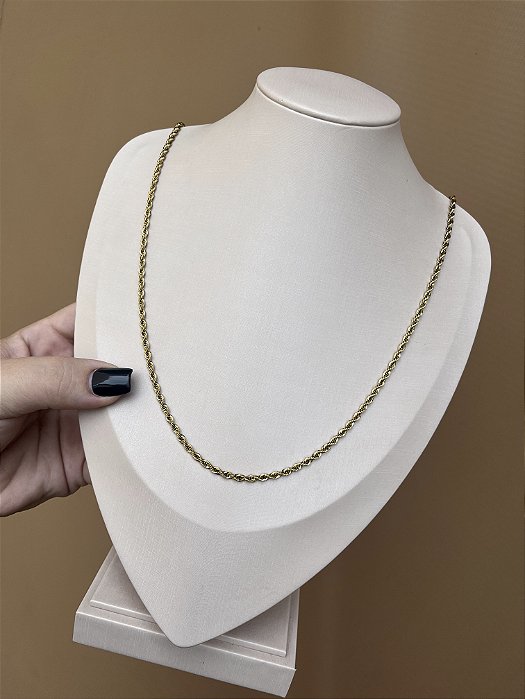 COLAR CORDÃO BAIANO AÇO INOX 60CM