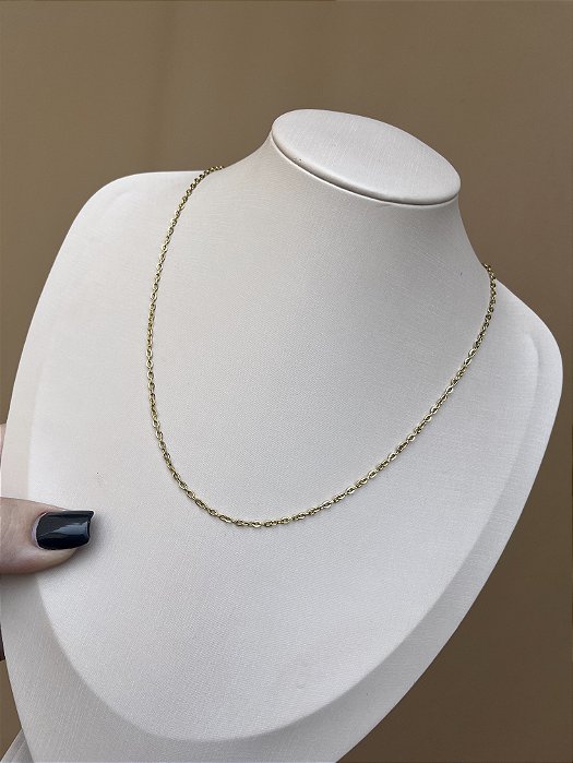 COLAR AÇO INOX CADEADINHO DOURADO
