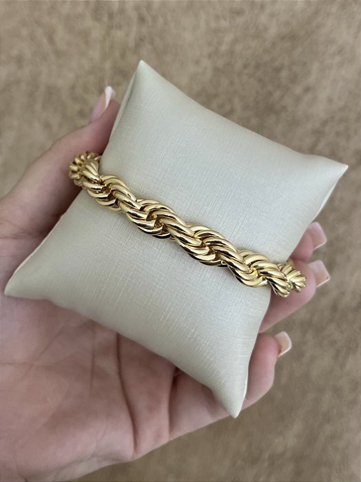 Pulseira cordão baiano Dourado 18+3cm