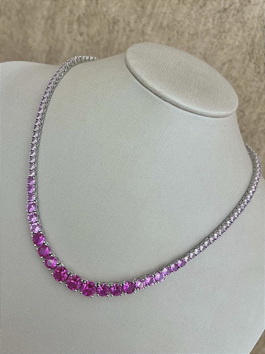 Colar riviera efeito aumentado Pink