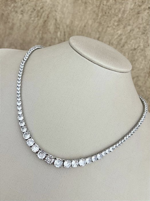Colar riviera efeito aumentado Cristal