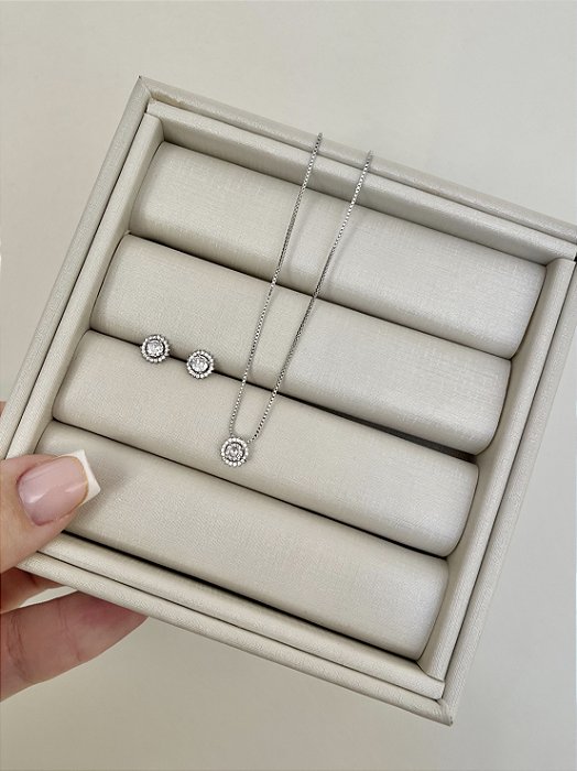 Conjunto ponto de luz crav cristal