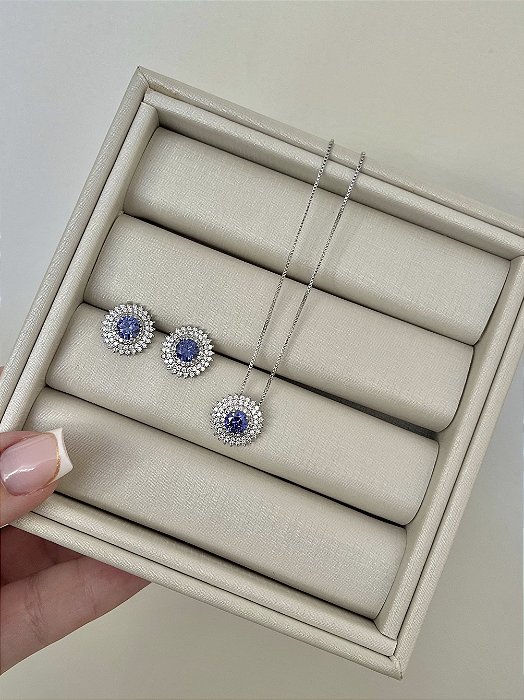 Conjunto red. crav dupla Tanzanita