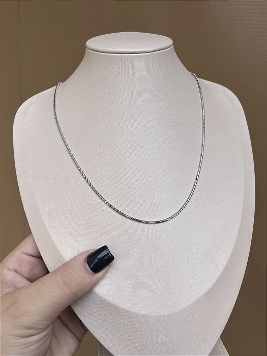 COLAR RABO DE RATO AÇO INOX SILVER - 1,5MM