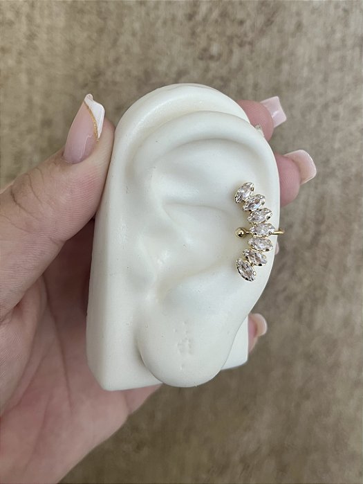 PIRCING FAKE NAVETES CRISTAL DOURADO