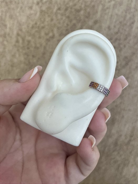 PIRCING FAKE CRAVEJADO COLORS PRATA