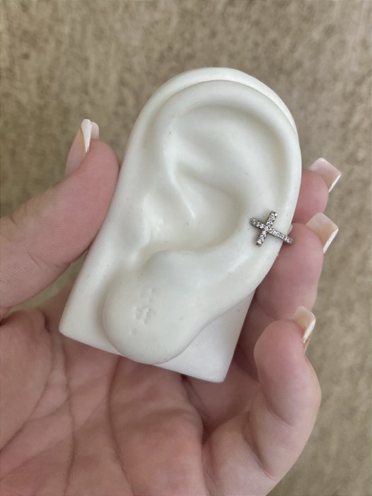 PIRCING FAKE CRUZ CRAVEJADO RODIO