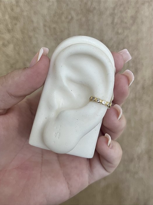 PIRCING FAKE OVAIS NO CRISTAL DOURADO